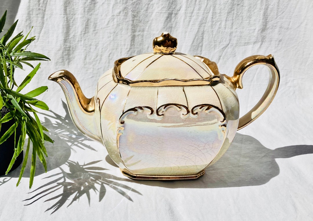 Antique 1920's James Sadler Cube Teapots With Gold Leaf Etsy