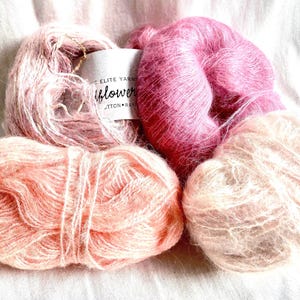 Vintage Mohair Yarn Varied Colors