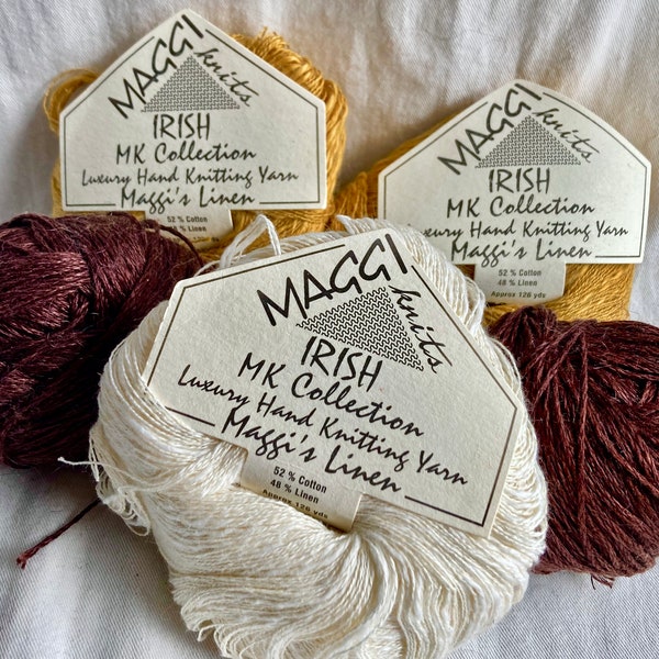 Vintage Maggi Knits Irish Collection Linen and Cotton Yarn