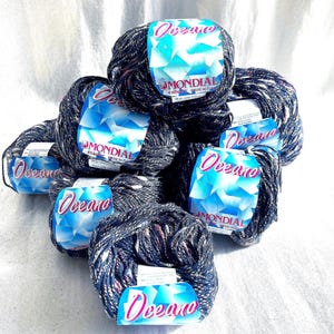 Vintage Lot of Nine Skeins Oceano Cotton Yarn by Mondial Made in Italy