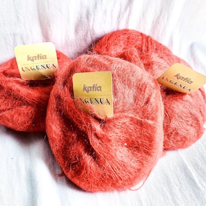 Mohair and Wool Yarn in Deep Orange by Katia Made in Spain