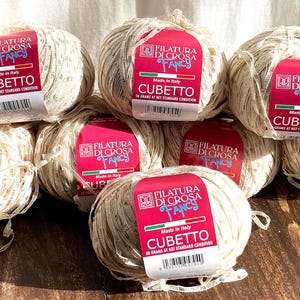 Vintage Cubetto Fancy Cotton Metallic Yarn Lot of 8 Filatura Di Crosa Made in Italy
