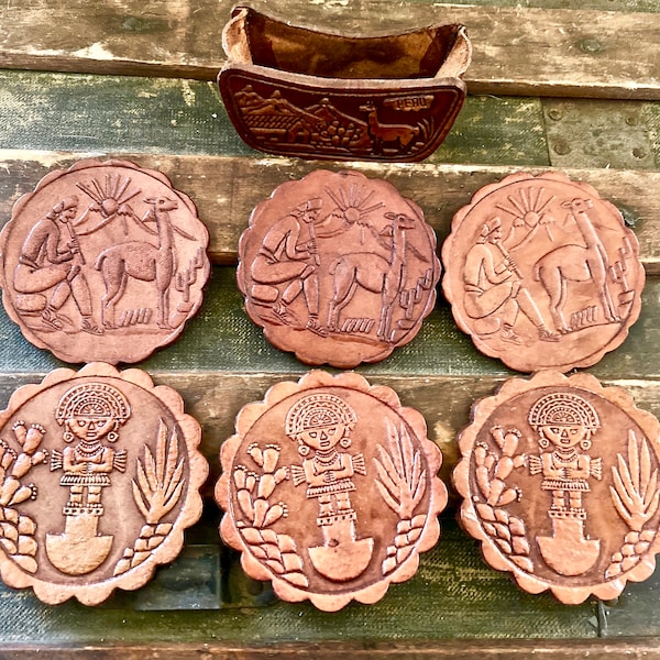 Leather Coaster Etsy