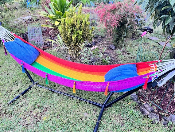 Handmade *super Soft* Salvadoran Hammock (rainbow)- Rot and Mildew