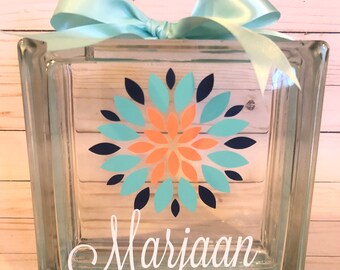 Personalized Girlie Piggy Bank, Kids Piggy Bank, Custom Piggy Bank, Flower Piggy Bank, Piggybank, Girlie Piggy Bank, Floral Nursery Decor