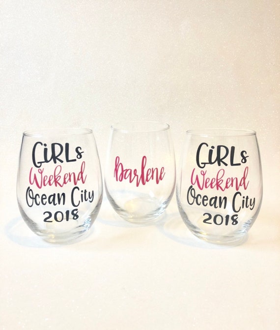 girls trip wine glasses