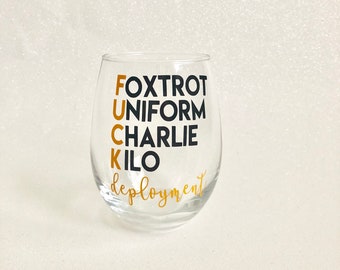 Military Spouse, Deployment Survival Glass, Deployment Sucks, Deployment Survival Cup, Army Wife, Deployment Gift