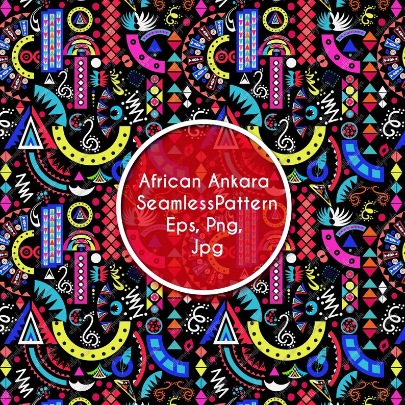 African Ankara Fabric Pattern, Geometric Kente Wax (digital Download ...