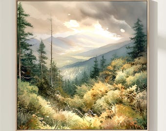 Great Smoky Mountains National Park Watercolor Painting Art Pint, Smoky Mountains Poster, Watercolor Art, Travel Gifts, Travel Poster. SM