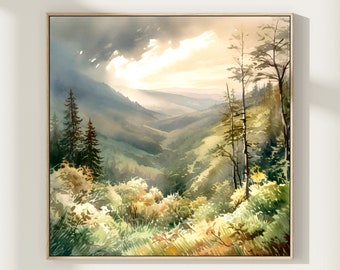 Great Smoky Mountains National Park Watercolor Painting Art Pint, Smoky Mountains Poster, Watercolor Art, Travel Gifts, Travel Poster
