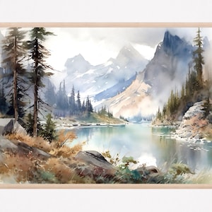 Glacier National Park Wall Art, Glacier Print, Glacier National Park Watercolor Painting, Montana Wall Art, National Park Poster