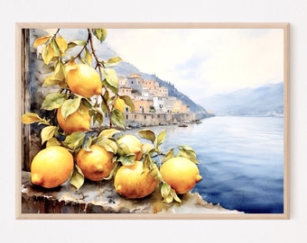 Positano, Amalfi Coast Art Print, Italy Watercolor Art, Travel Gift, Travel Poster, Europe Painting, Italian Coast, Italian Riviera Artwork