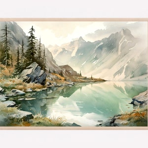 Lake Clark National Park, Alaska Wall Art, National Park Watercolor Painting Art Print, Adventure Wall Art, Gallery Wall Art