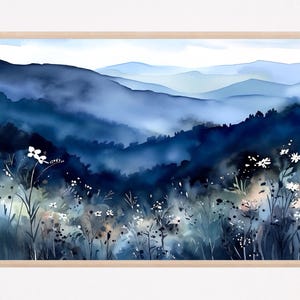 Blue Ridge Mountain Painting Blue Ridge Parkway Watercolor Art Print North Carolina Landscape Wall Art Mountains Forest Artwork Gift Ideas