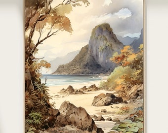 American Samoa National Park Travel Print, Tropical Wall Art, Island Landscape Poster, Coastal Home Decor, Gift Ideas. S