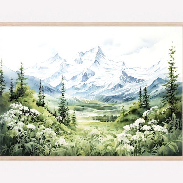 Denali National Park Watercolor Art Print | Travel Poster Print | Wall Art | Gift Idea | Home Decor | Anniversary | Birthday | Christmas