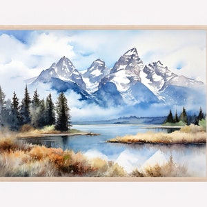 Grand Teton Nationalpark Aquarell Druck Wandkunst, Grand Teton Poster, Nationalpark Wandkunst, Reise Reisedruck, Reisegeschenk. G.T
