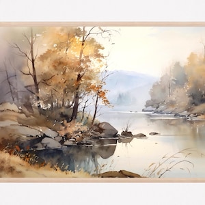 Delaware River Gap Travel Print, Pennsylvania Travel Poster, Watercolor Painting, Home Decor Gift Art