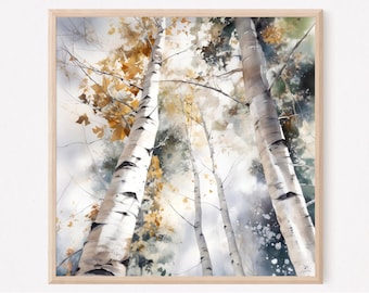 Colorado Aspen Trees Print, Fall Foliage Mountain Landscape Art, Telluride Colorado Wall Decor