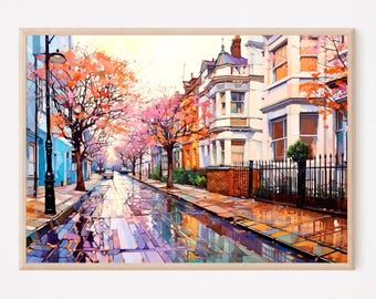 London-Aquarell-Kunstdruck, London-Wandbild, England-Poster, Reisegeschenk, Reiseposter, Einzugsgeschenk, Hochzeitsgeschenk