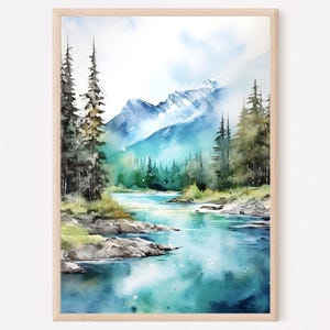 Banff Print, Banff Art, Canada Print, Banff Wall Art, Banff National Park Travel Poster, Canada Wall Art, Banff Poster, Banff Watercolor Art