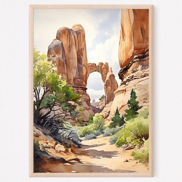 Arches National Park Art Print, Arches National Park Painting, Arches National Park Watercolor Art, Watercolor Painting, Watercolor Print