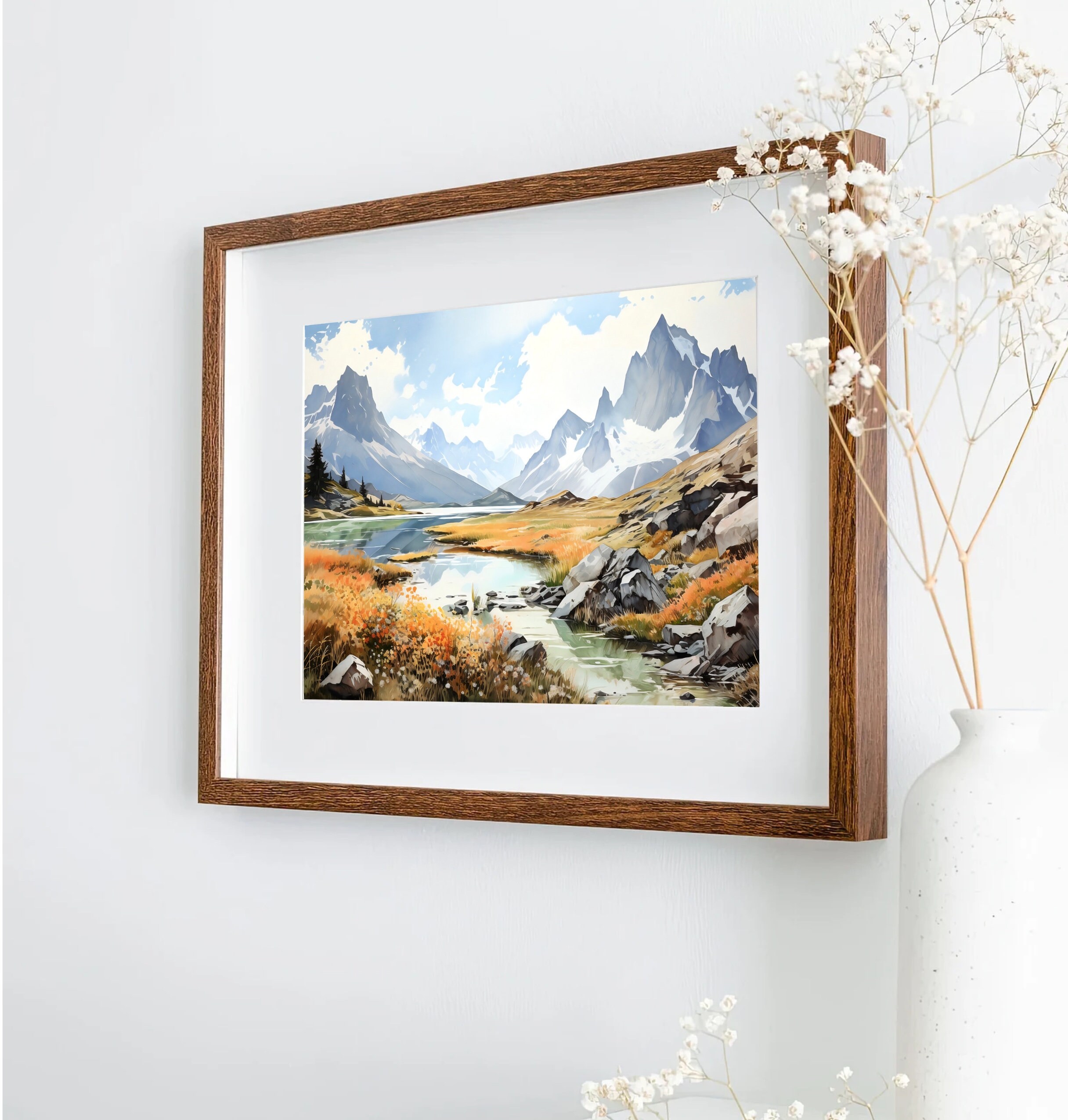 北極圏の門国立公園と保護区、北極圏の門の絵画、北極圏の門、水彩画