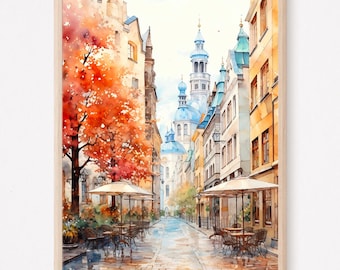 Vienna Travel Painting Art Print Vienna Poster Wall Art Austria Vintage Style Poster Travel Poster Gift Vienna Print Art Print Home Gifts