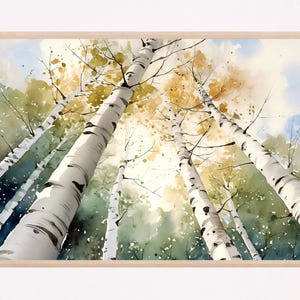 Aspen tree wall art, aspen tree watercolor painting art print, birth tree wall art, Colorado wall art, Home decor gift art