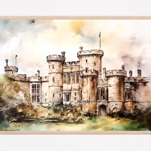 Slane Castle in Ireland Watercolor Painting Art Print
