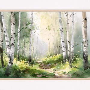 Birkenwald Aquarell Druck, Landschaft Wandkunst, Home Decor GeschenkKunst