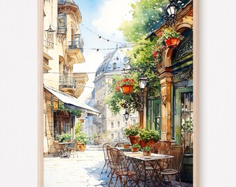 Vienna Art Print, Vienna Painting, The Streets of Vienna Wall Art, Home Decor Gift Art