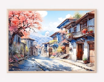 Sofia Bulgaria Art Print European City Watercolor Poster Travel Wall Art Home Decor