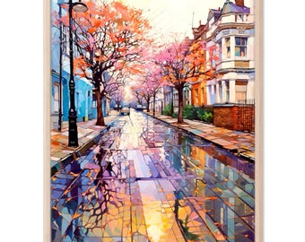 London-Aquarelldruck, London-Wandbild, England-Reiseposter, Geschenkidee für Großbritannien-Dekoration