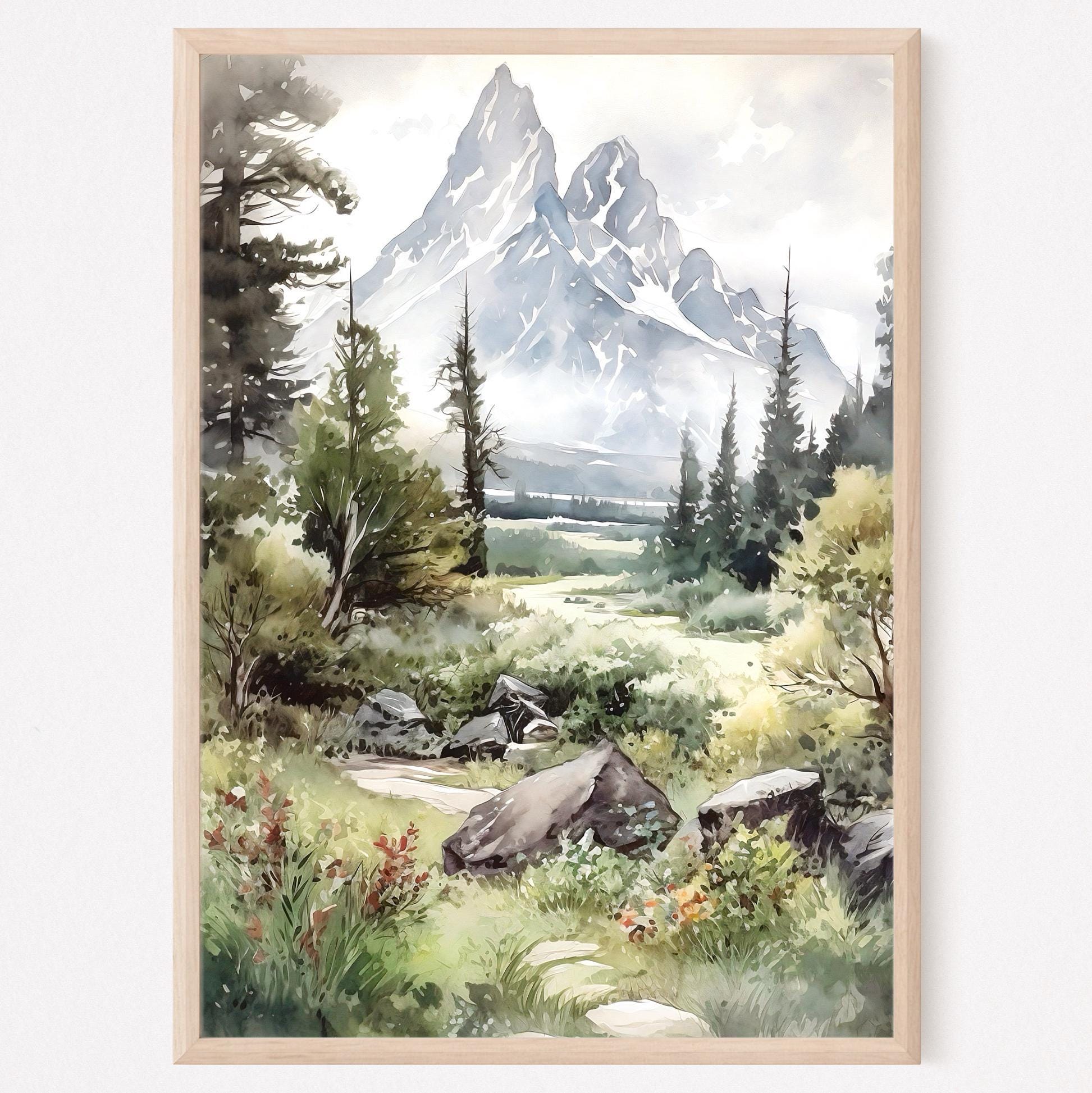Winter Mountain Landscape Cross Stitch Pattern: Scenic