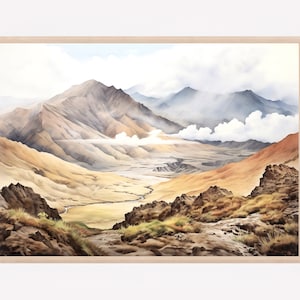 Haleakala National Park Watercolor Painting Art Print