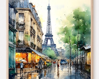 Paris Art Print, Eiffel Tower Wall Art, France, Parisian Poster, Paris Decor, Paris Gift, Travel Gift, Travel Poster, Europe, Housewarming