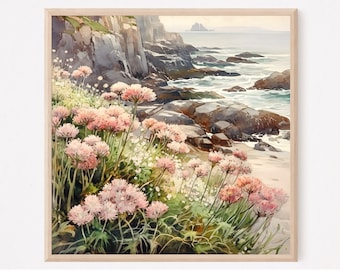 Isola di Skye, Scozia, stampa artistica di acquerello, stampa artistica di cottage costiero, paesaggio delle Highlands scozzesi, regalo di viaggio