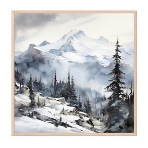 North Cascades National Park Print - Washington Watercolor Landscape Art - USA National Park Poster - Mountain Wall Art Gift