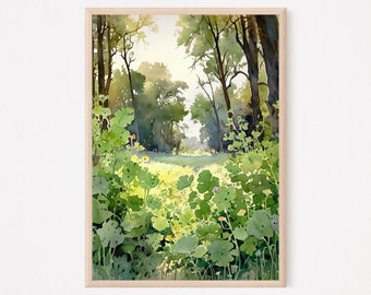 Countryside Landscape, Rural Nature Wall Art Print, Home Decor Gift