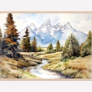 Grand Teton Nationalpark Aquarell Druck Wandkunst, Grand Teton Poster, Nationalpark Wandkunst, Reise Reisedruck, Reisegeschenk. G.T