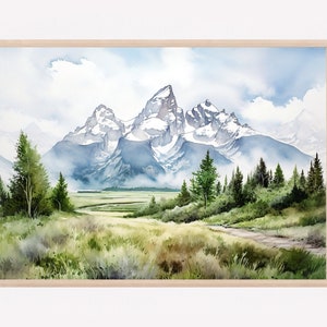 Grand Teton Nationalpark Aquarell Druck Wandkunst, Grand Teton Poster, Nationalpark Wandkunst, Reise Reisedruck, Reisegeschenk. G.T
