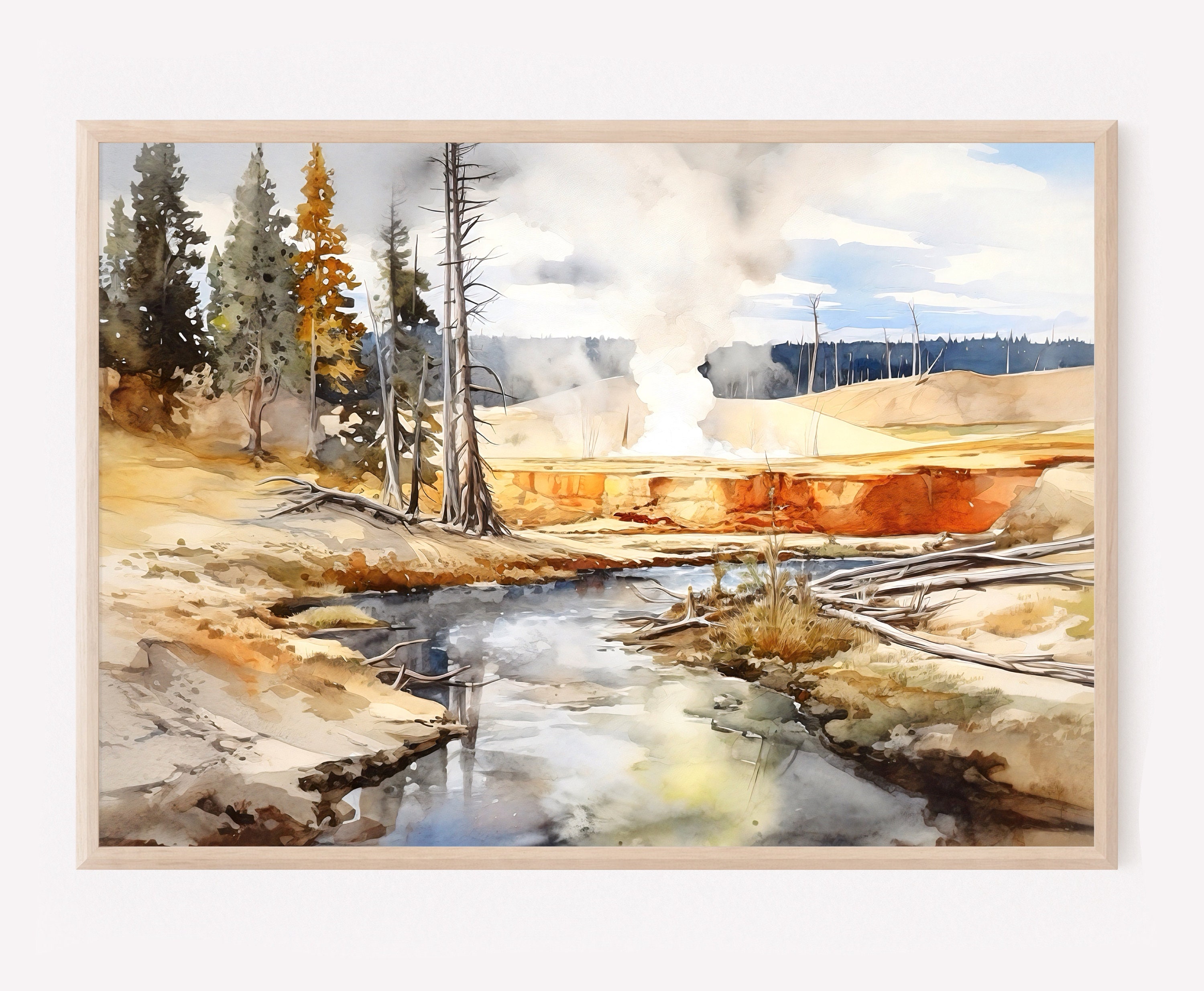 Yellowstone National Park Travel Print Wall Art Yellowstone National Park Wall Hanging Home Décor Yellowstone National Park Art Gift Poster
