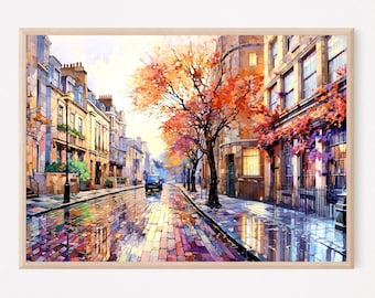 London-Aquarell-Kunstdruck, London-Wandbild, England-Poster, Reisegeschenk, Reiseposter, Einzugsgeschenk, Hochzeitsgeschenk