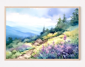 風光明媚なブルーリッジ・パークウェイの絵画 - アパラチア山脈のアートをホームデコレーションに - 自然愛好家へのギフト