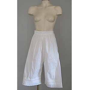 Antique Pantaloons / Edwardian White Cotton Bloomers Knickers 1900s Lingerie Victorian Undergarments