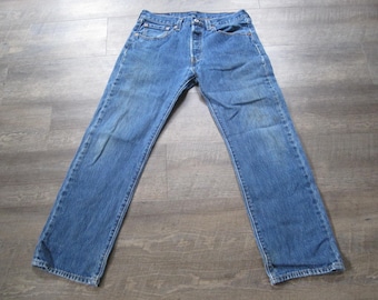 Vintage Levi's 501 Button Fly Jeans / 1990s 80s 31 x 30 Worn Levis Jeans Natural Wear Fade Levi Denim
