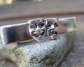 Director Comedy Tragedy Mask Theater geek gift DramaTie Bar men/'s skinny tie bar Acting optional 8 characters on bac Actor Tie Clip