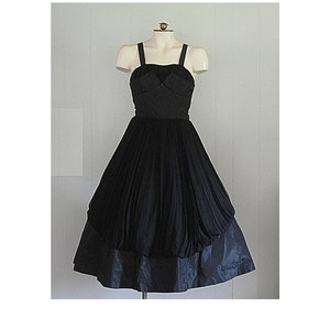 Vintage 50s Fit & Flare Cocktail Party Dress / Formal Black Fifties ...