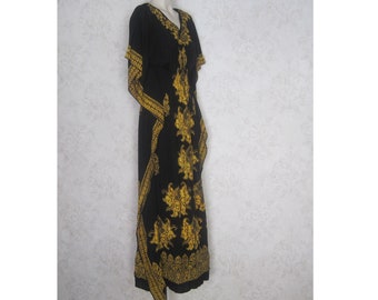 Vintage Caftan Dress / 70s Boho Hippie Kaftan Dress / Vintage Maxi Dress